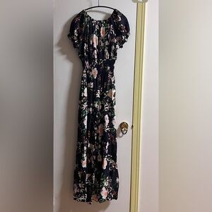 Floral Black Maxi Dress